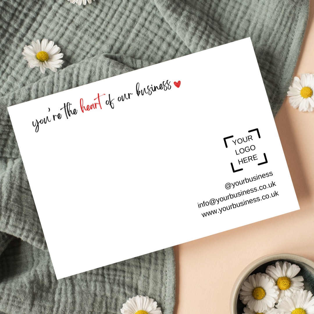 You're the Heart of Our Business Thank You Cards