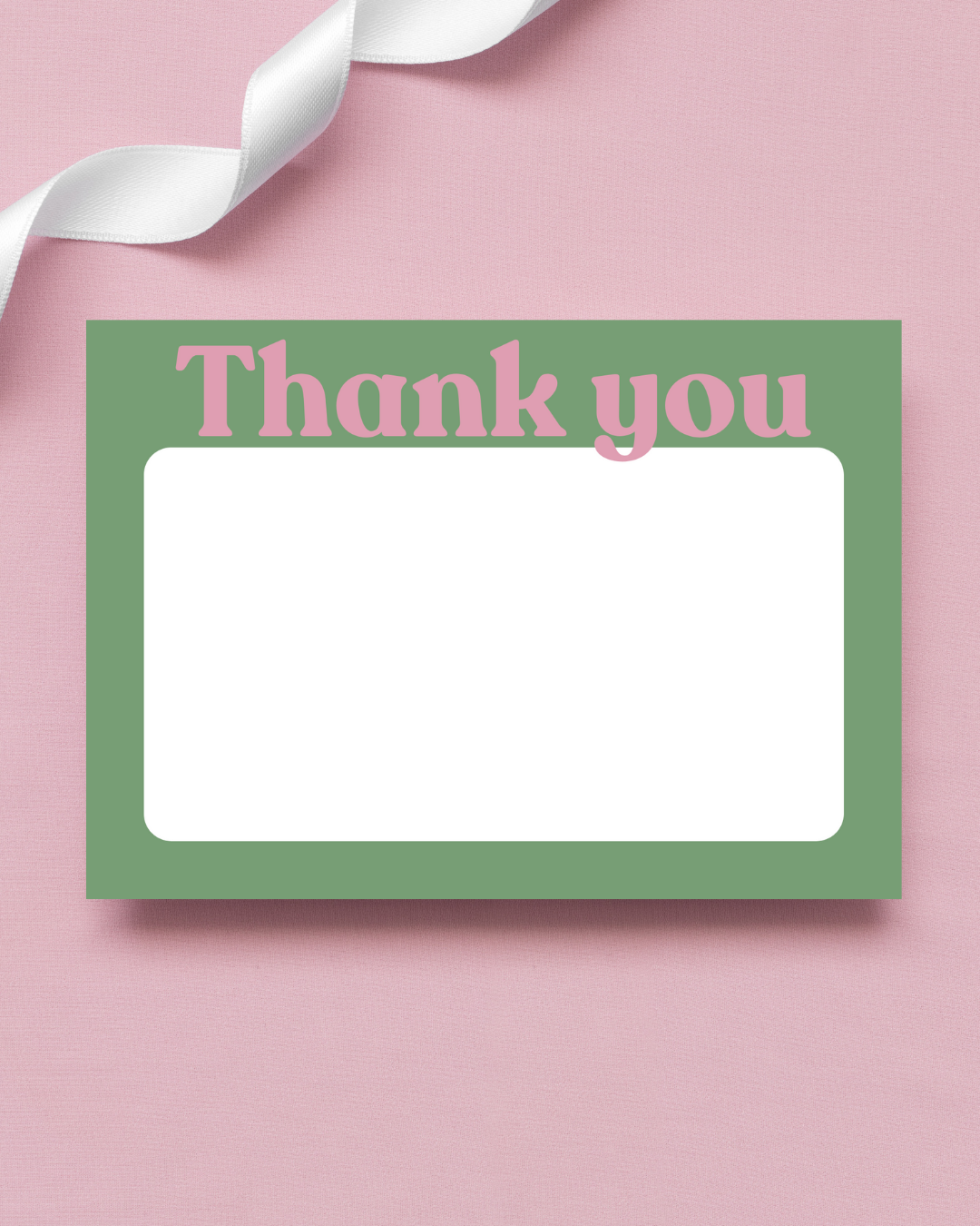 Green & Dusky Pink Thank You Cards A6