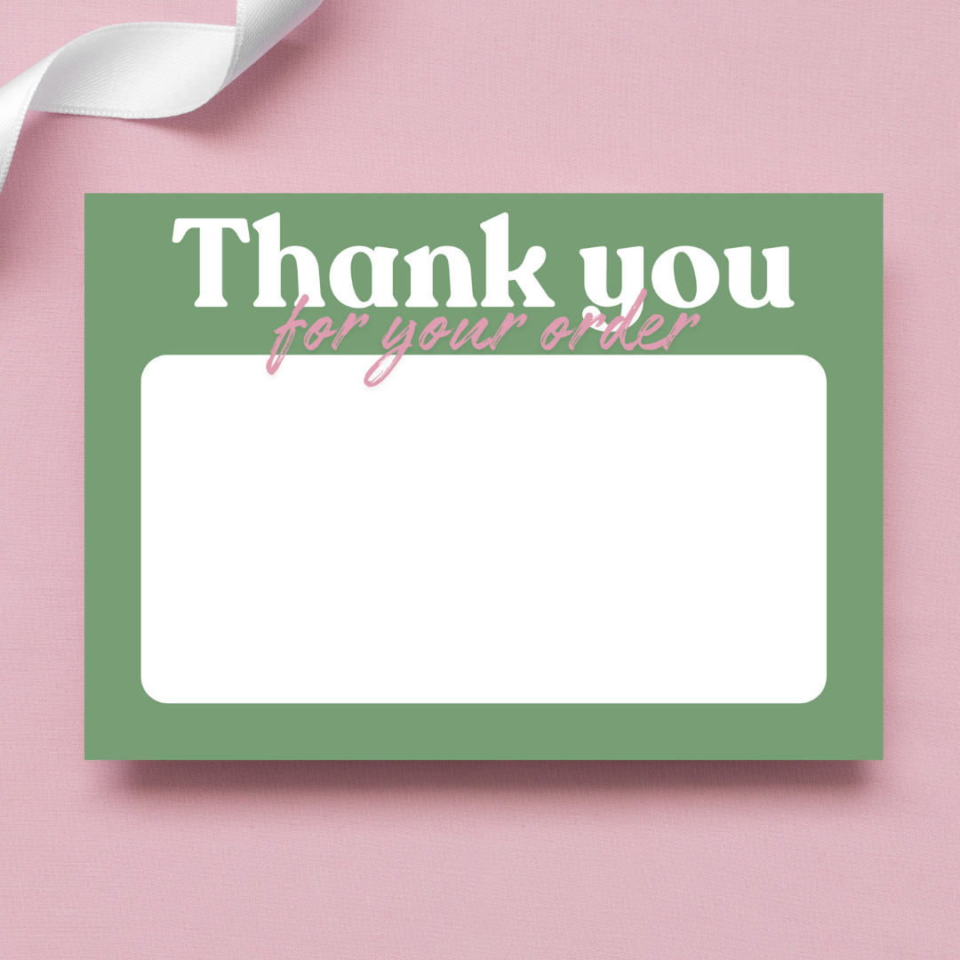Green & Dusky Pink Thank You Cards A6
