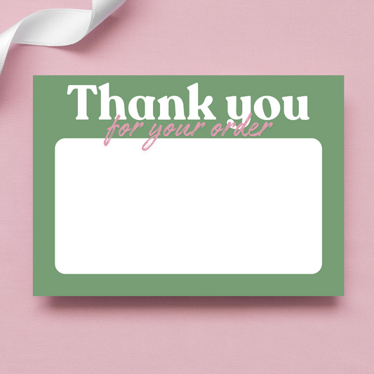 Green & Dusky Pink Thank You Cards A6