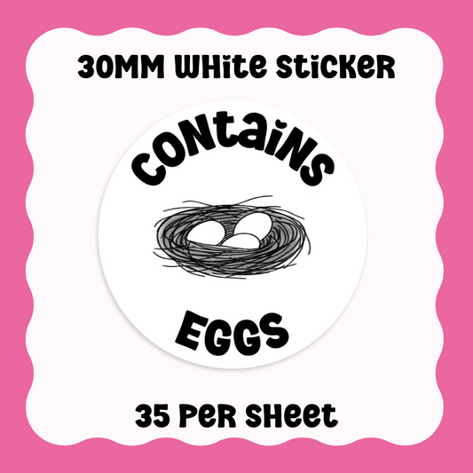 Contains Eggs Stickers - With Graphic