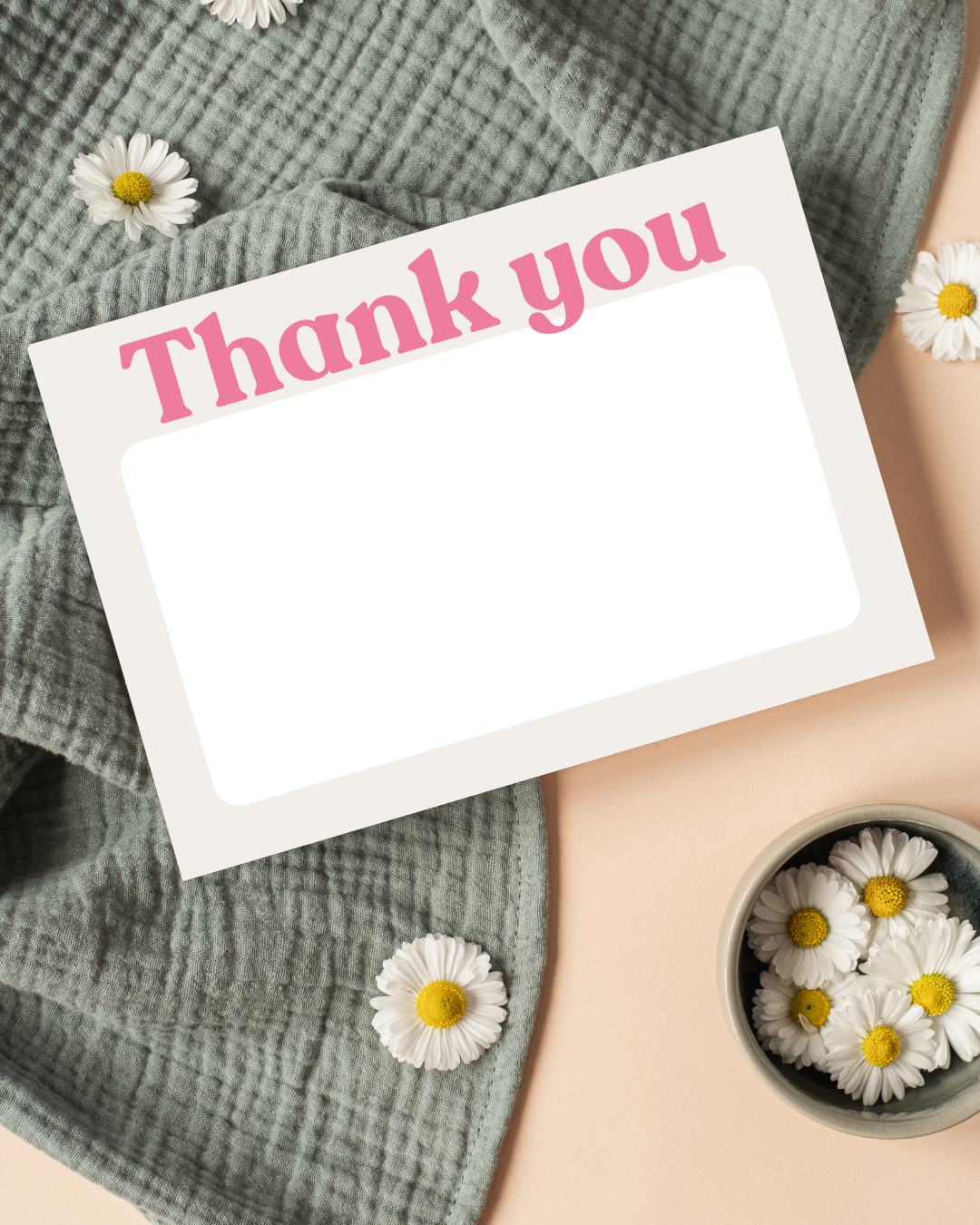 Pink & Cream Thank You Cards A6