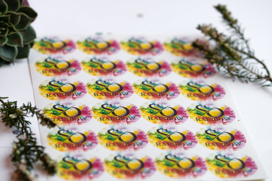 15mm Square Logo Stickers