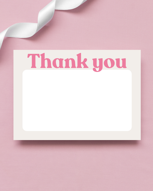 Pink & Cream Thank You Cards A6