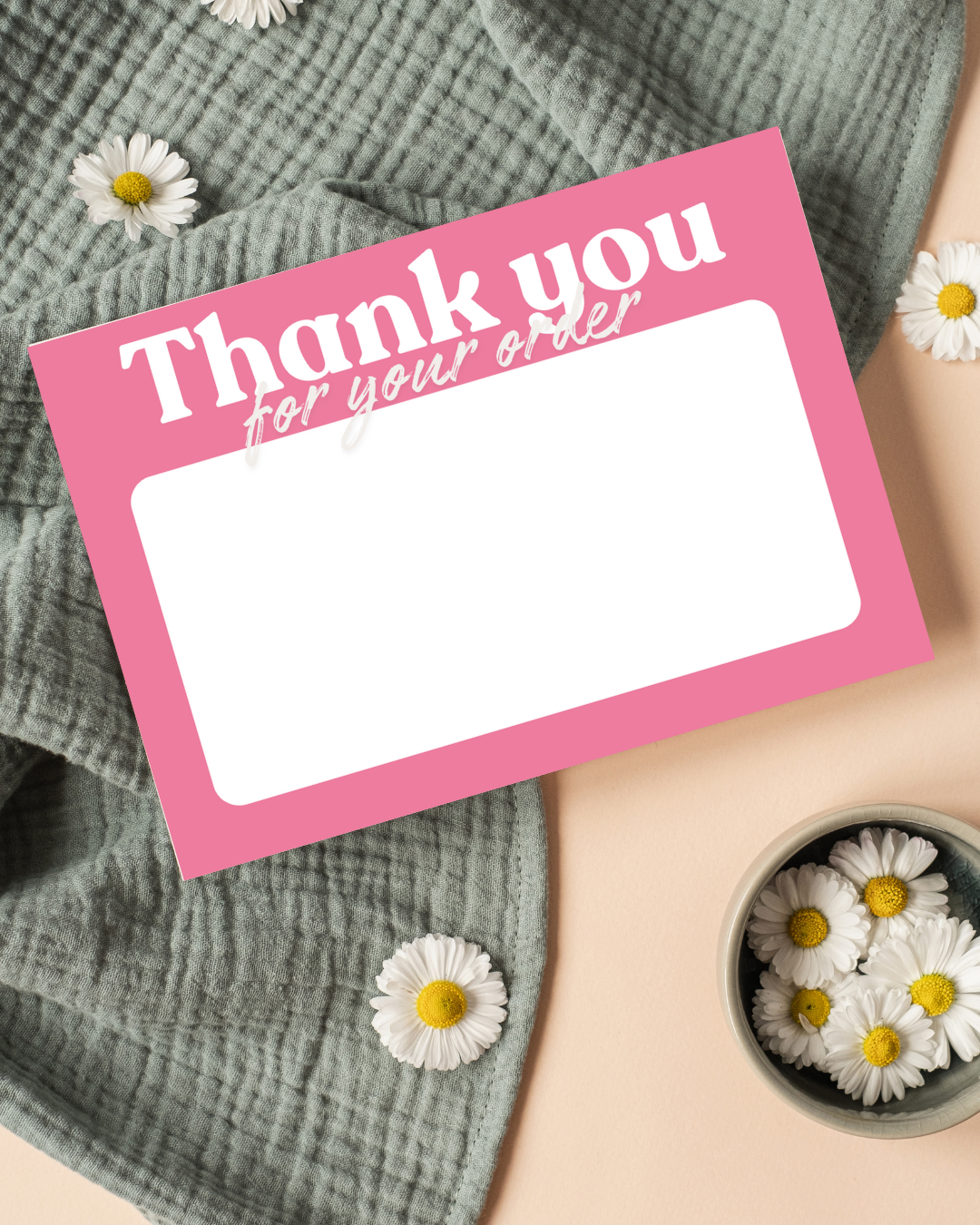 Pink & Cream Thank You Cards A6