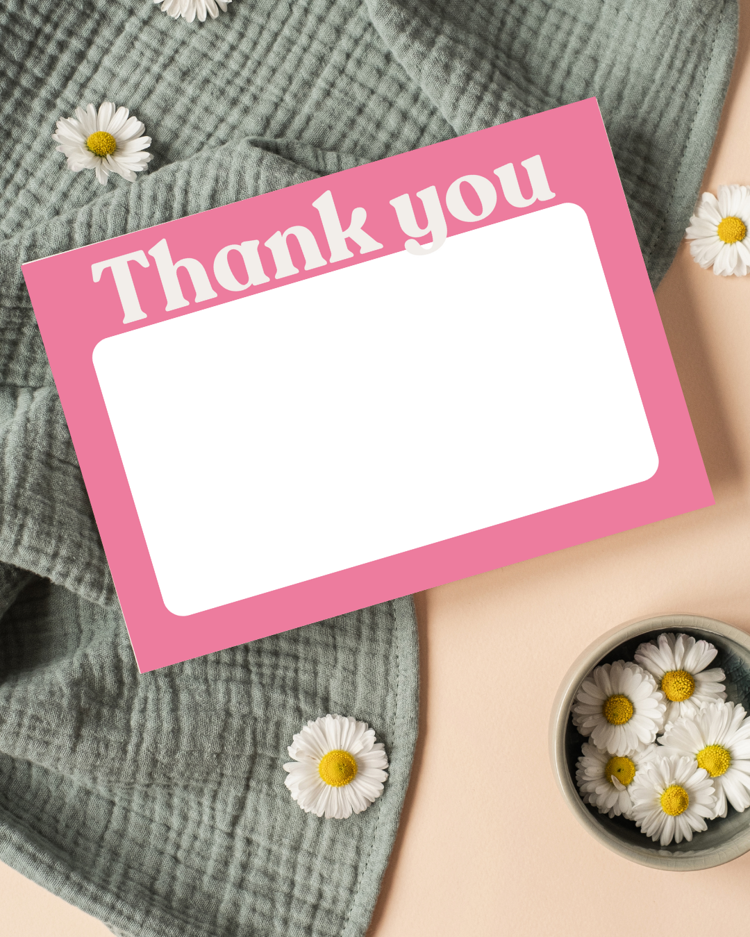 Pink & Cream Thank You Cards A6
