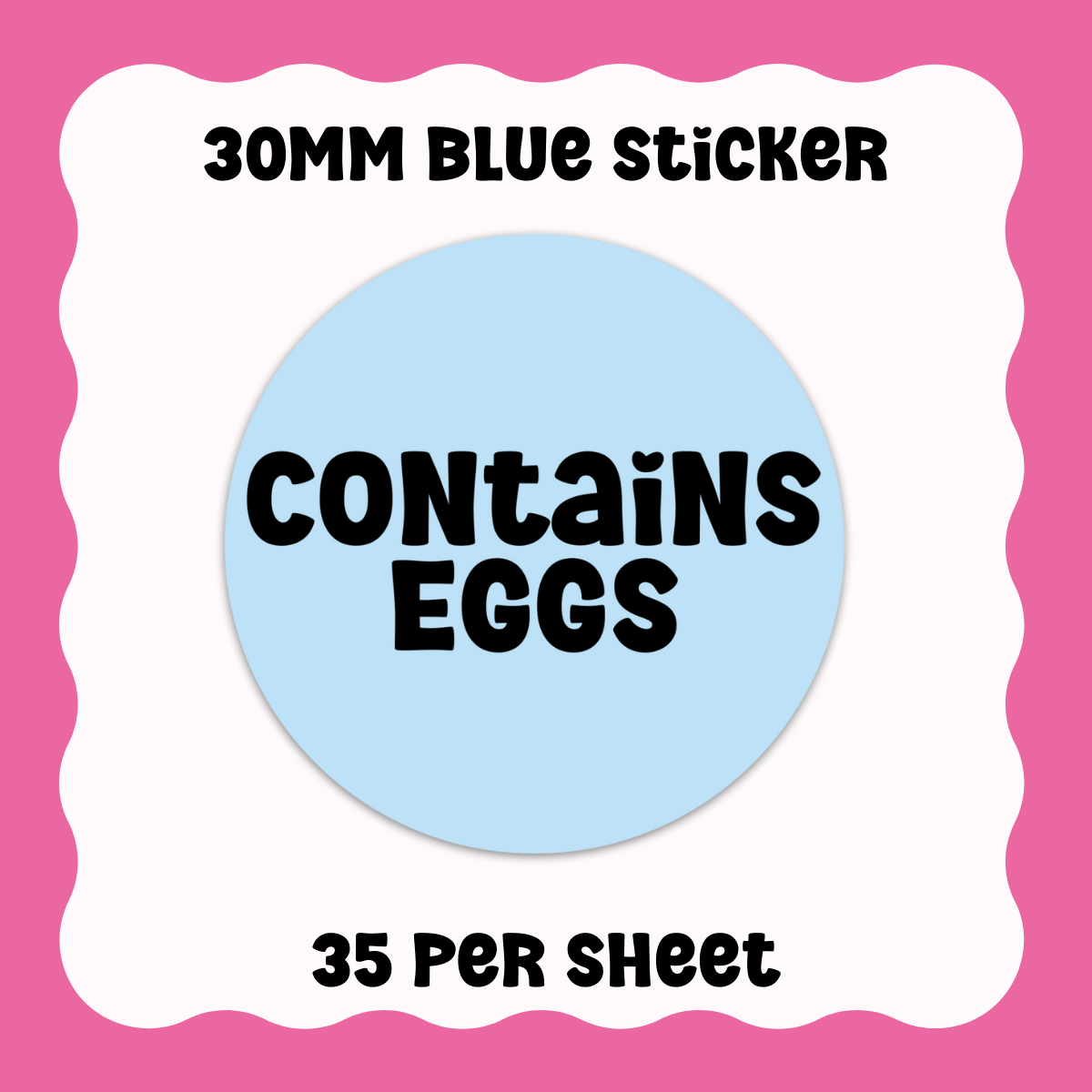 Contains Eggs Stickers - Text only