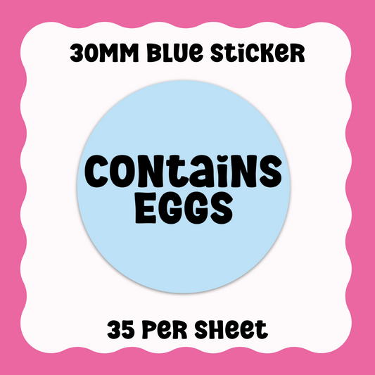 Contains Eggs Allergen Stickers