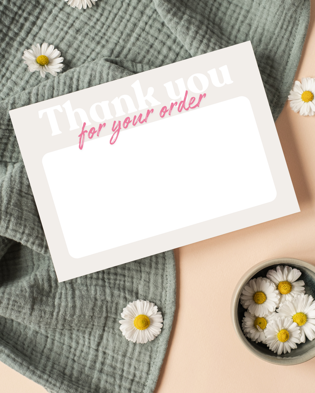 Pink & Cream Thank You Cards A6