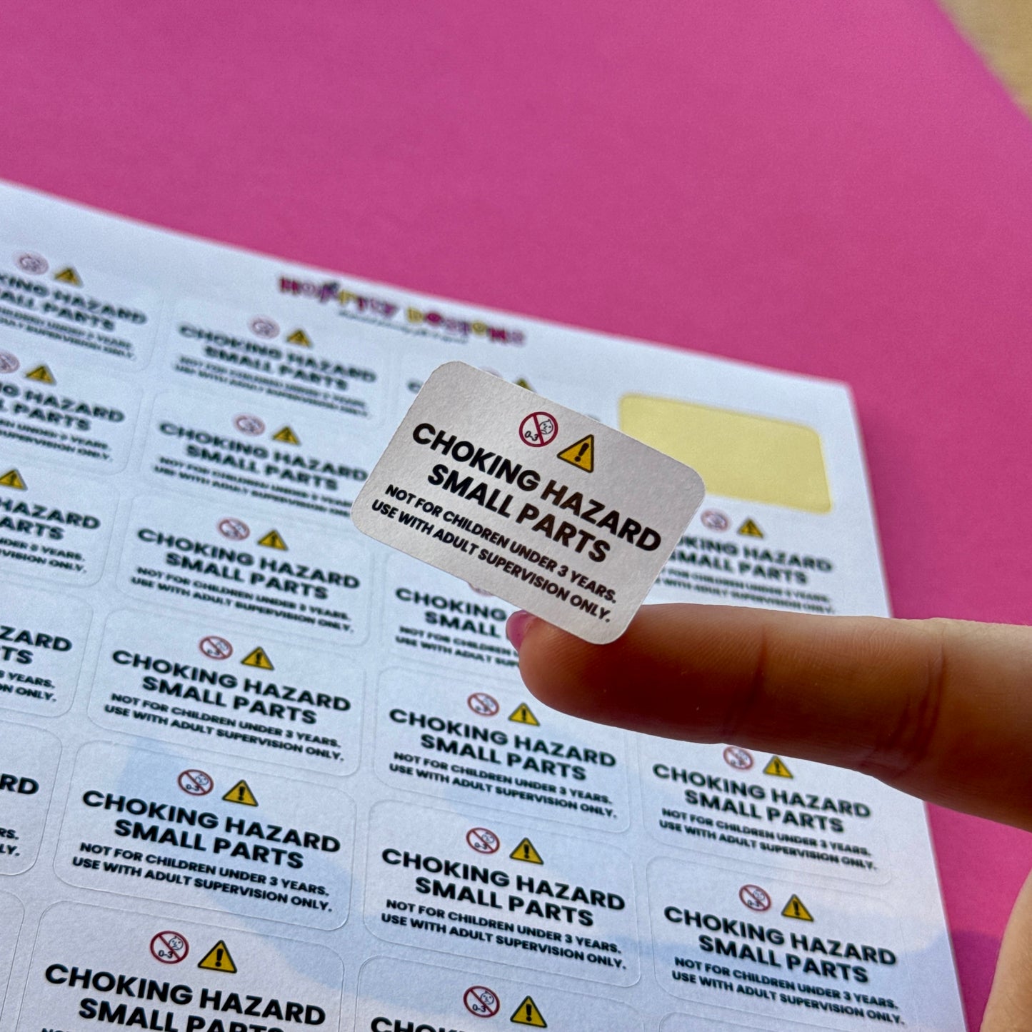 Choking Hazard Warning Stickers