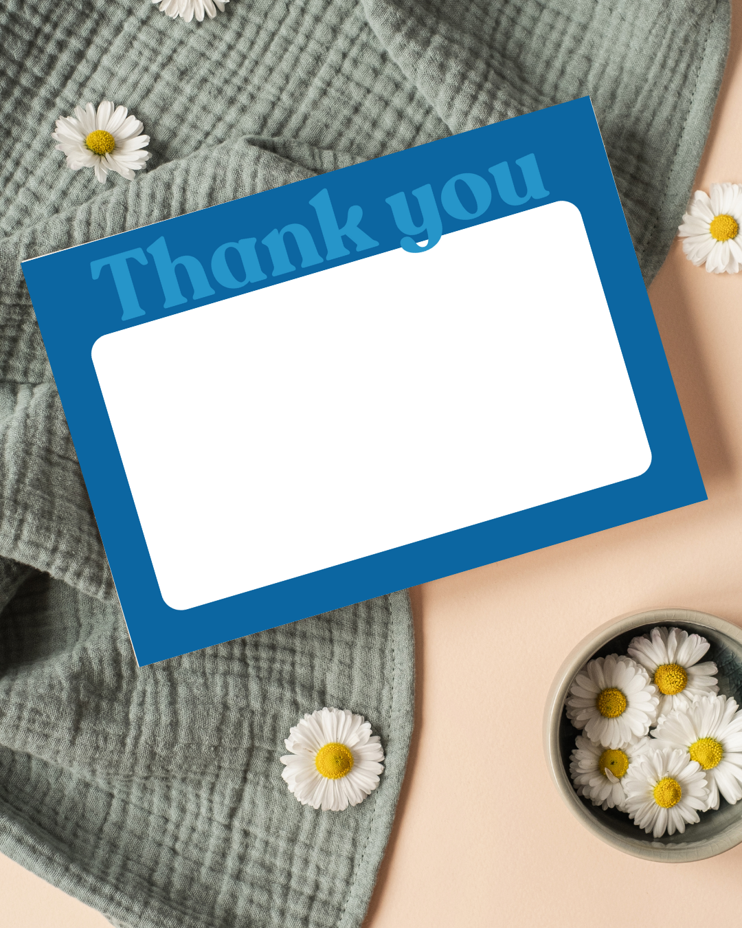 Blue & Light Blue Thank You Cards A6