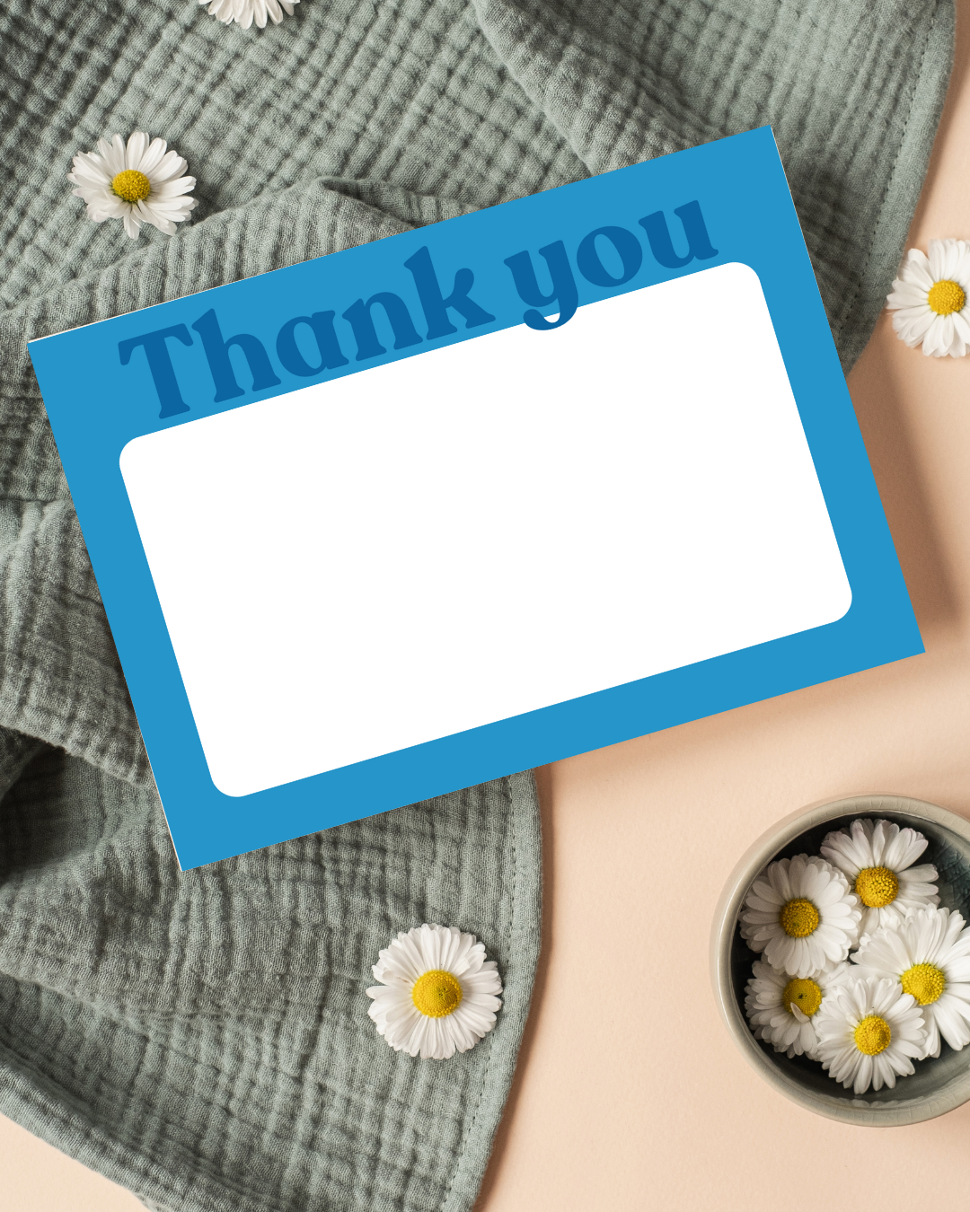Blue & Light Blue Thank You Cards A6