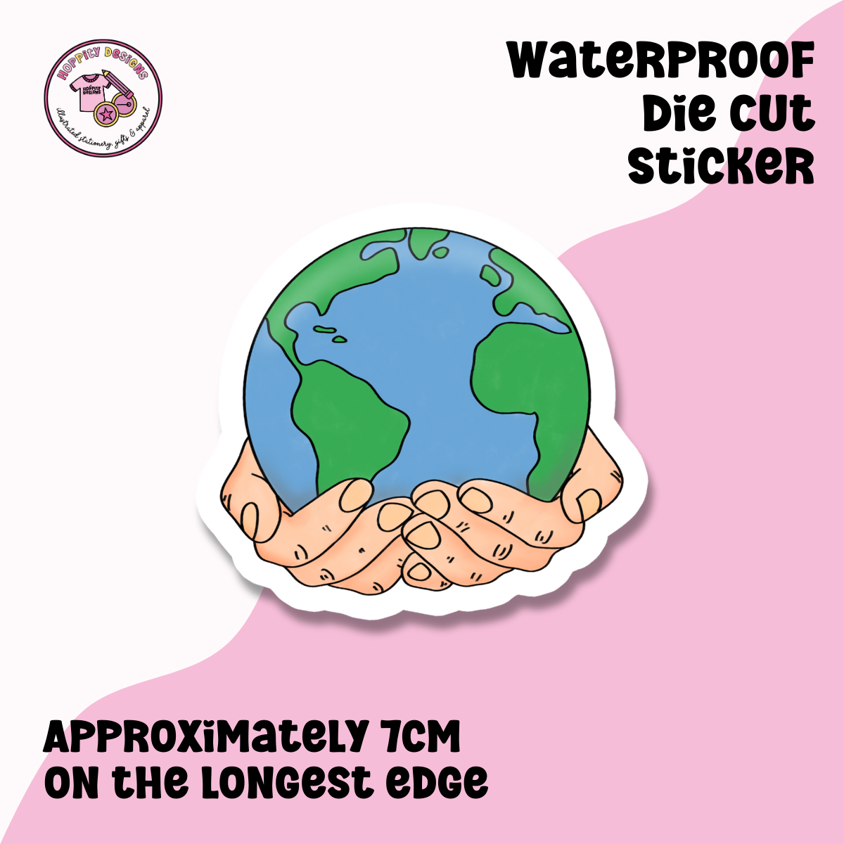 World in Hands Die Cut Sticker