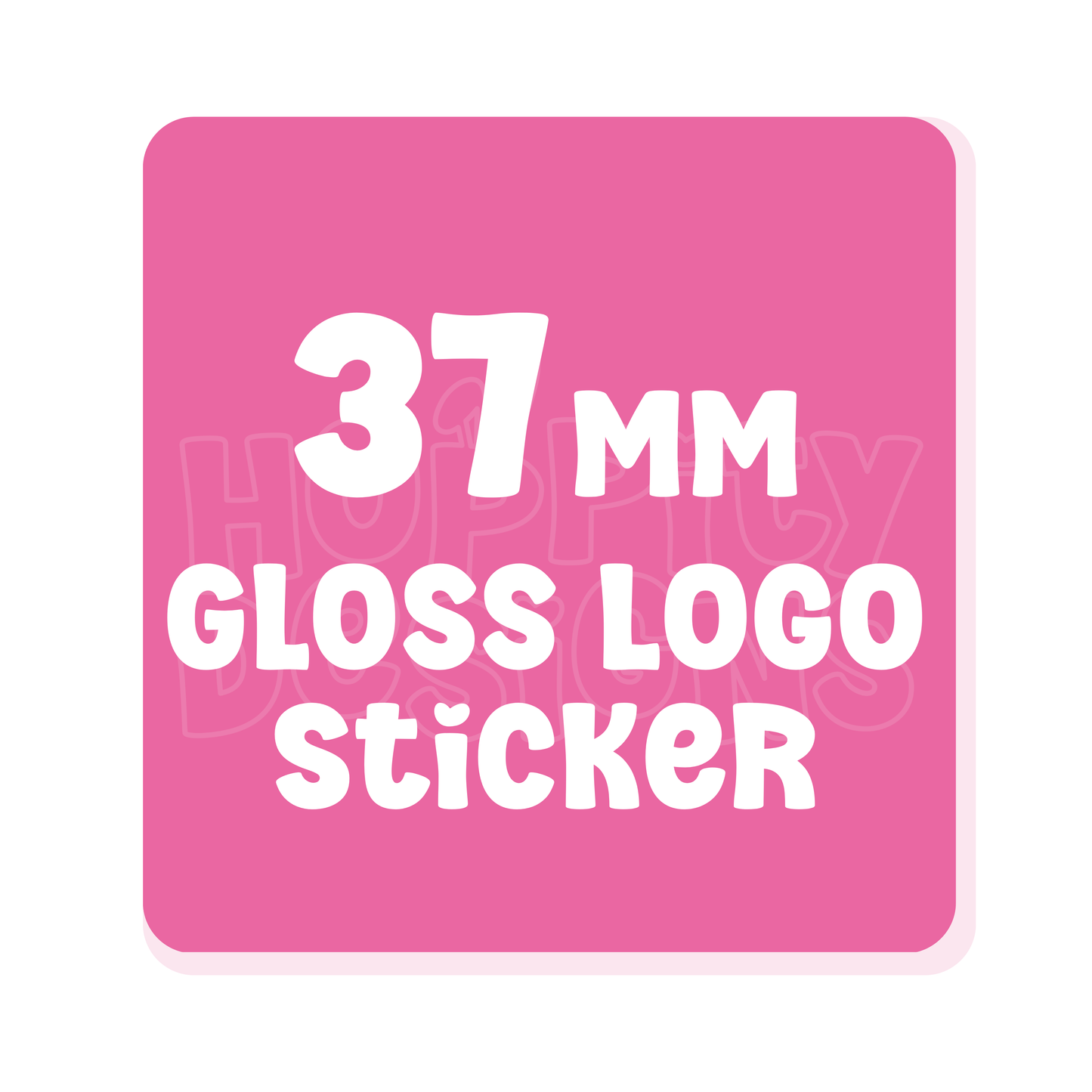 37mm Square Glossy Logo Stickers