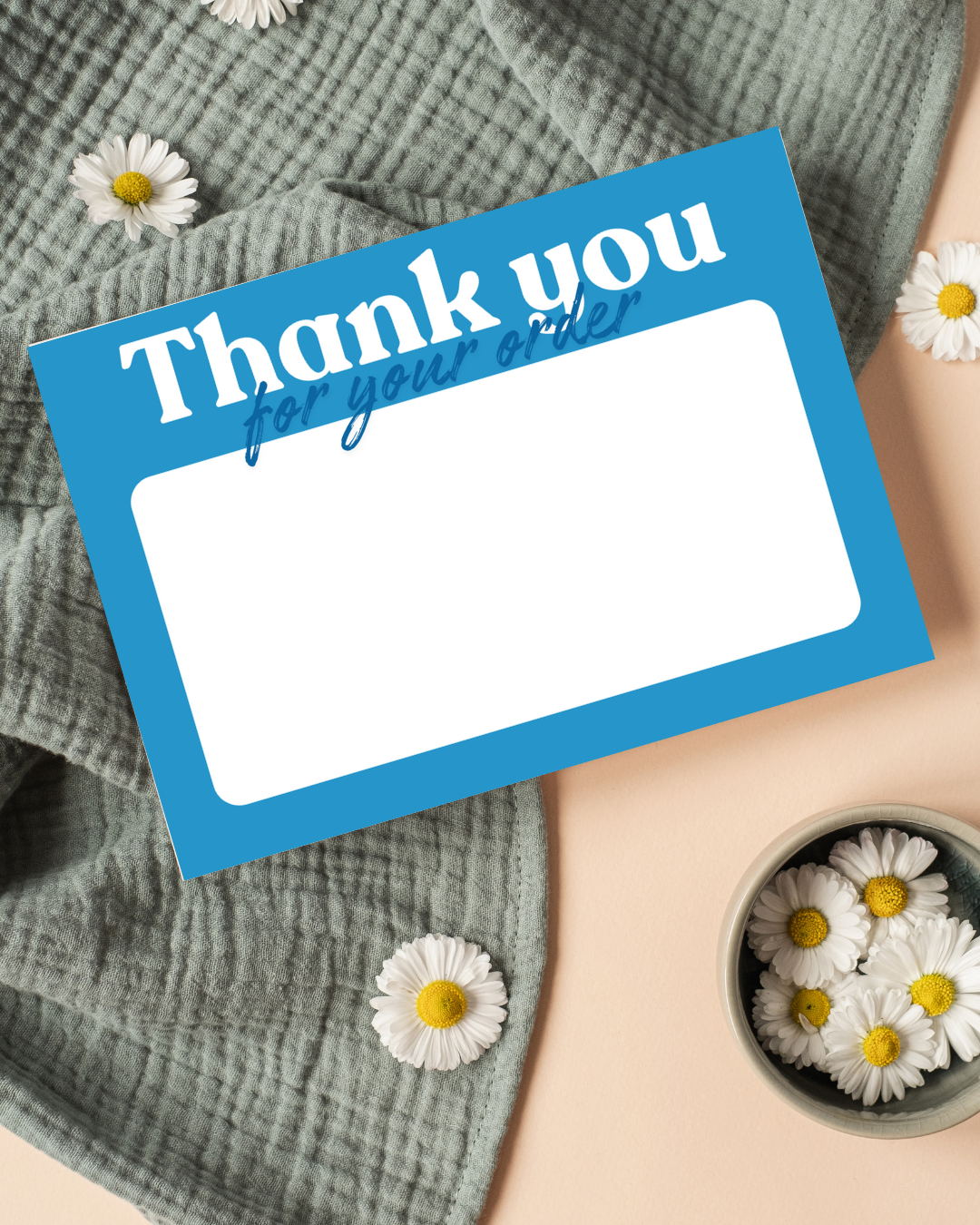 Blue & Light Blue Thank You Cards A6