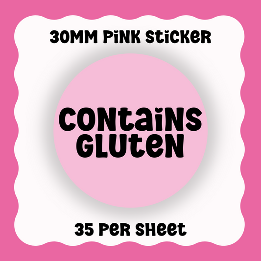 Contains Gluten Allergen Warning Stickers
