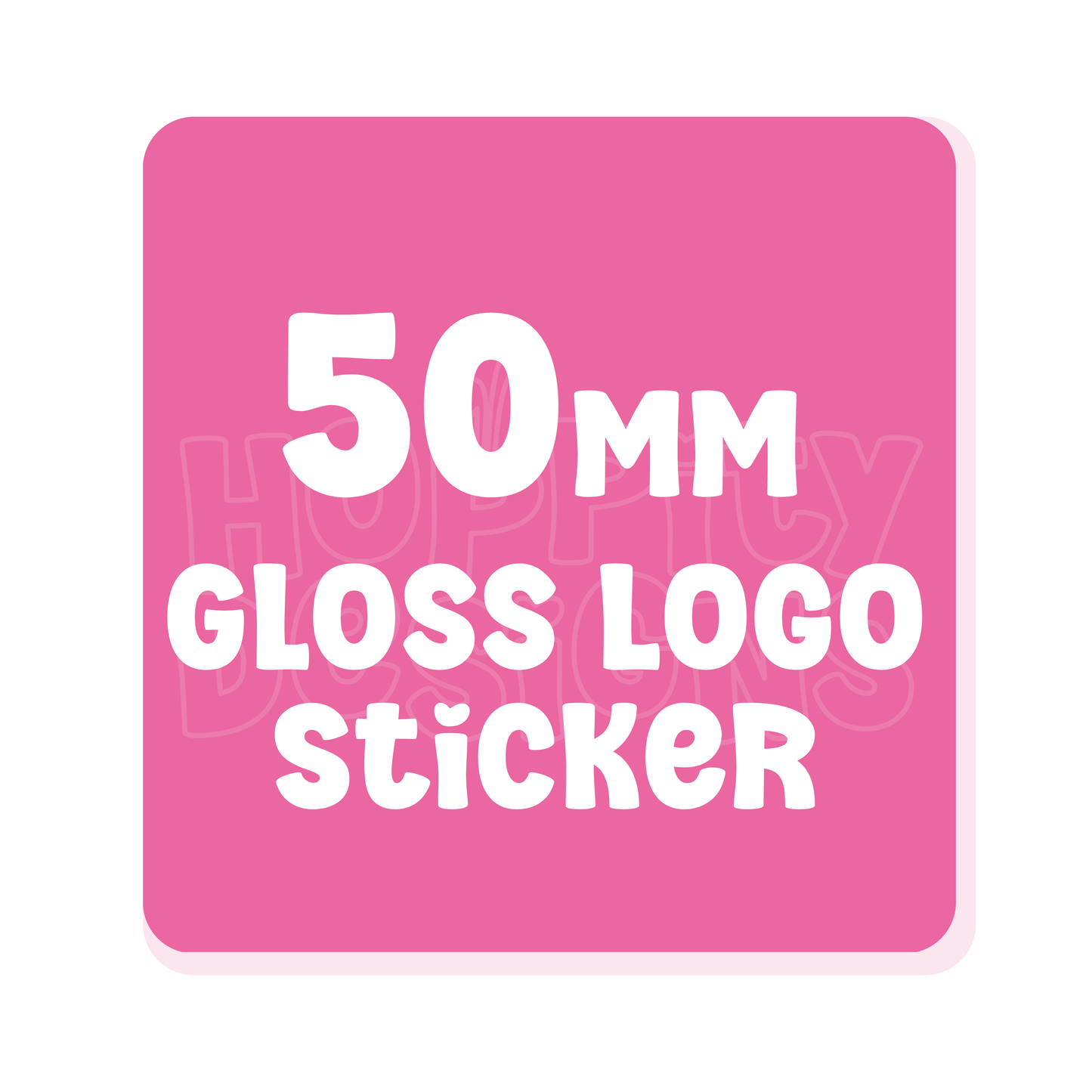 50mm Square GLOSSY Logo Stickers