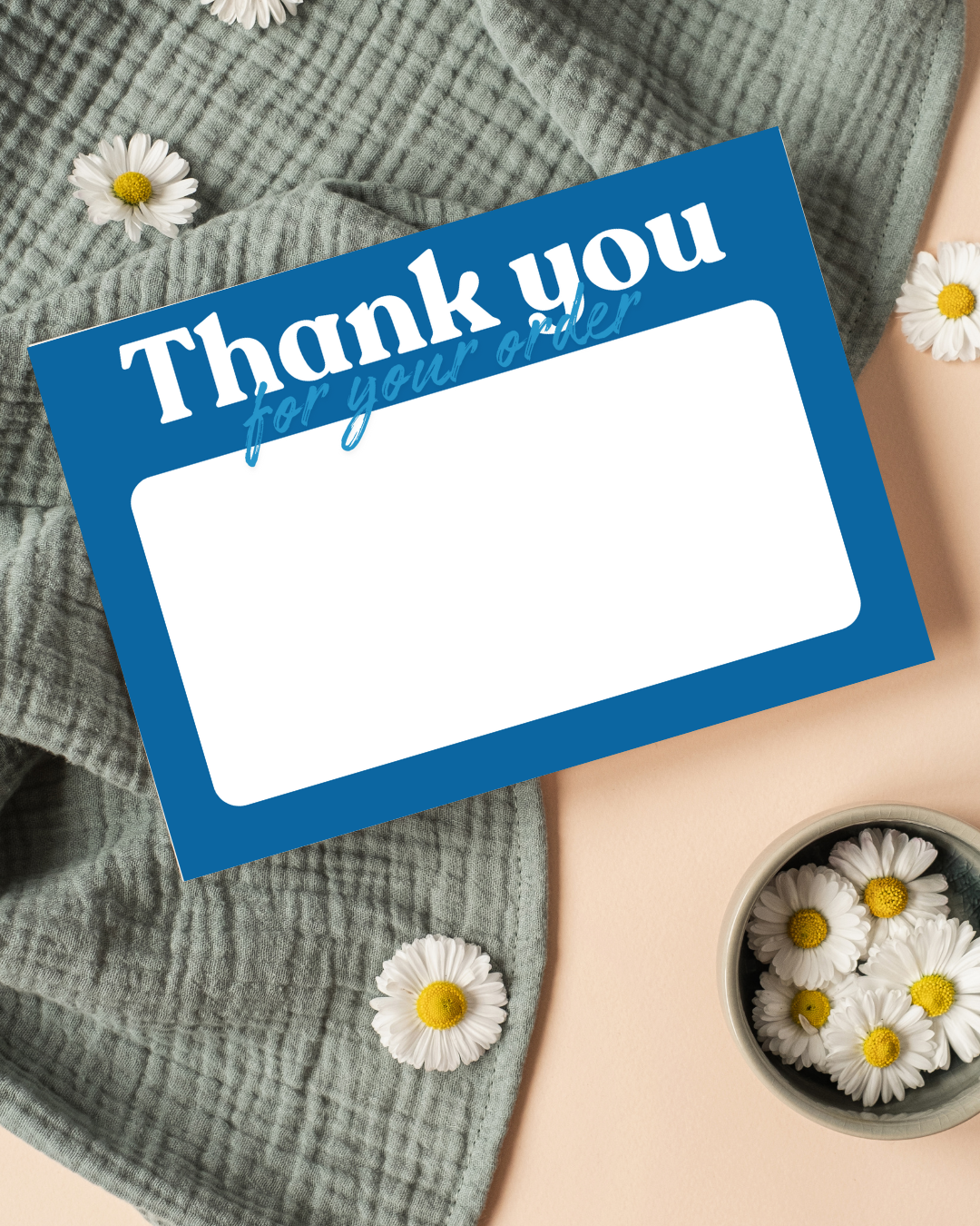 Blue & Light Blue Thank You Cards A6