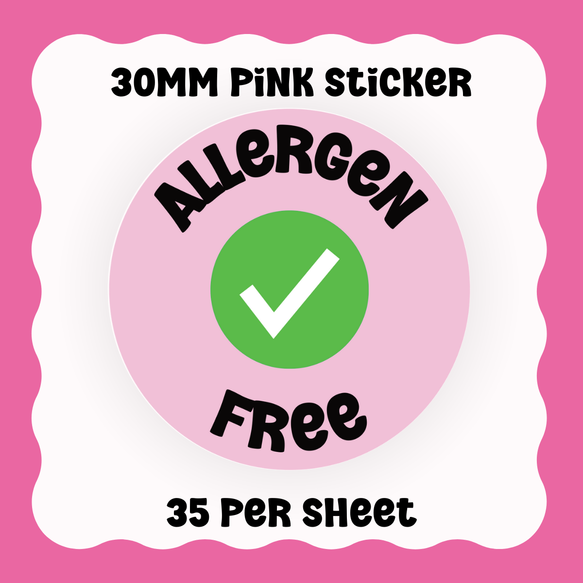 Allergen Free Stickers - With Graphic