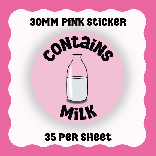 Contains Milk Allergy Warning Labels