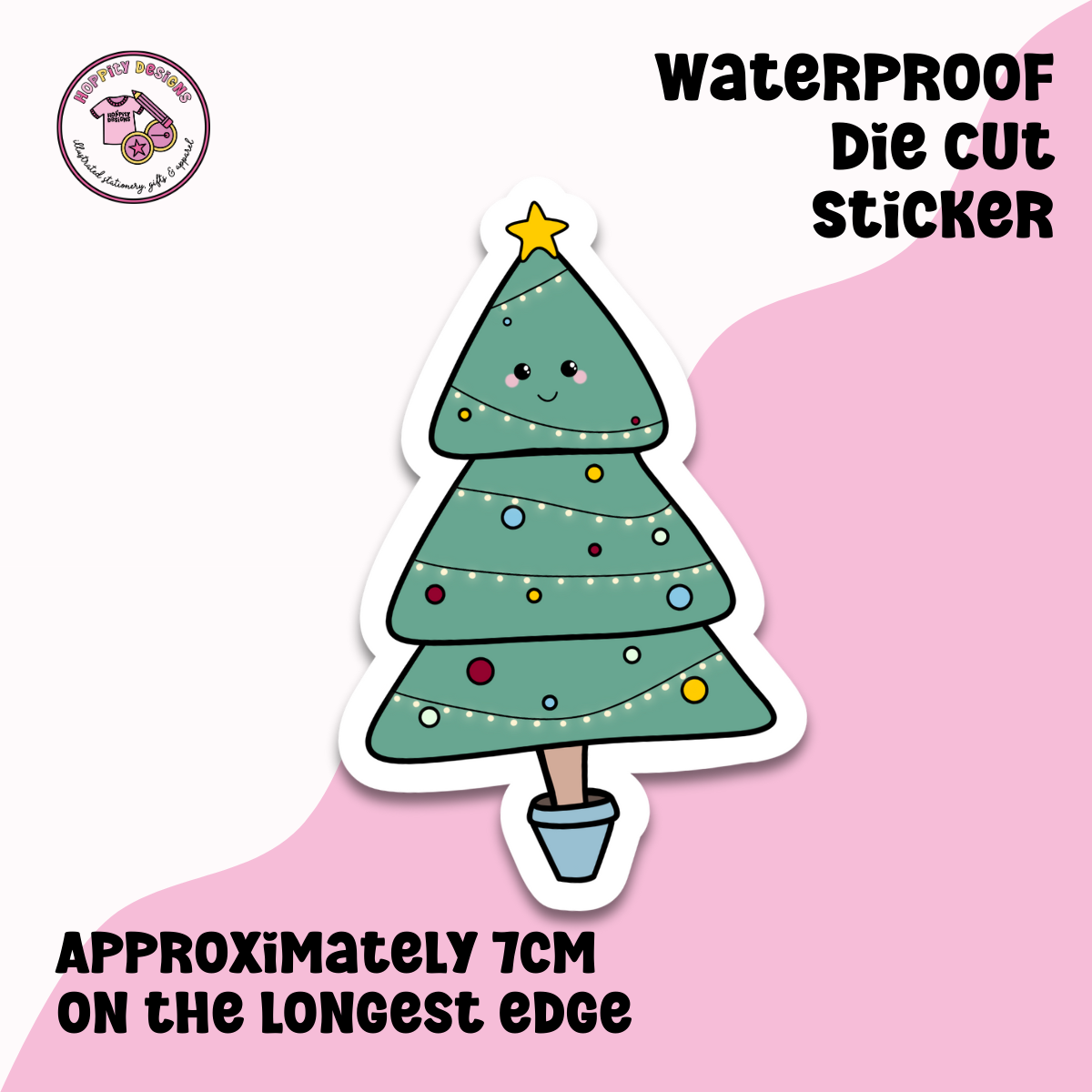 Christmas Tree Die Cut Sticker