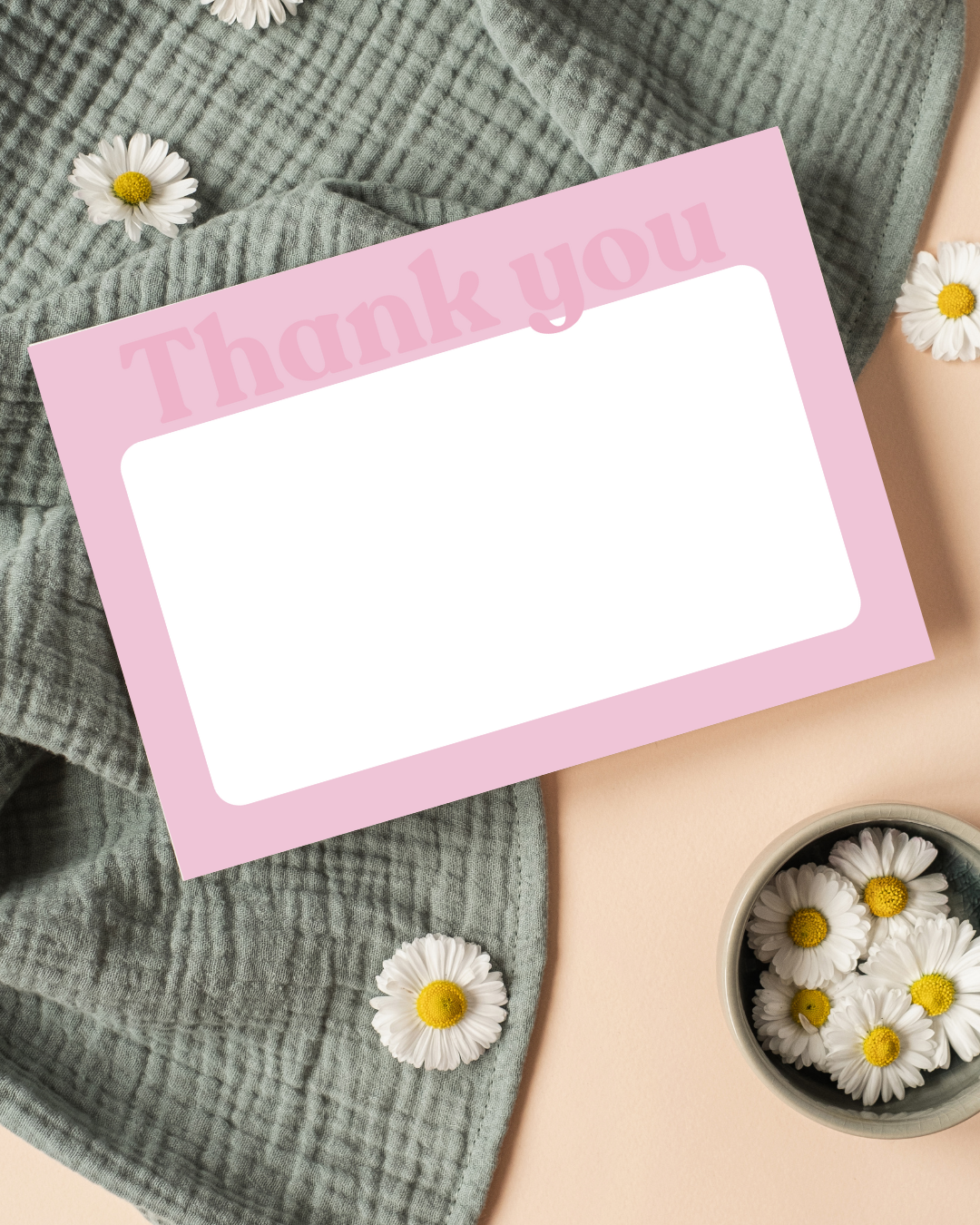 Light Pink & Dark Pink Thank You Cards A6