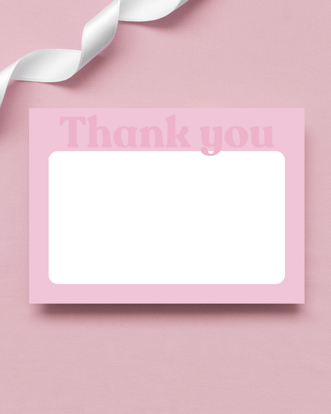 Light Pink & Dark Pink Thank You Cards A6