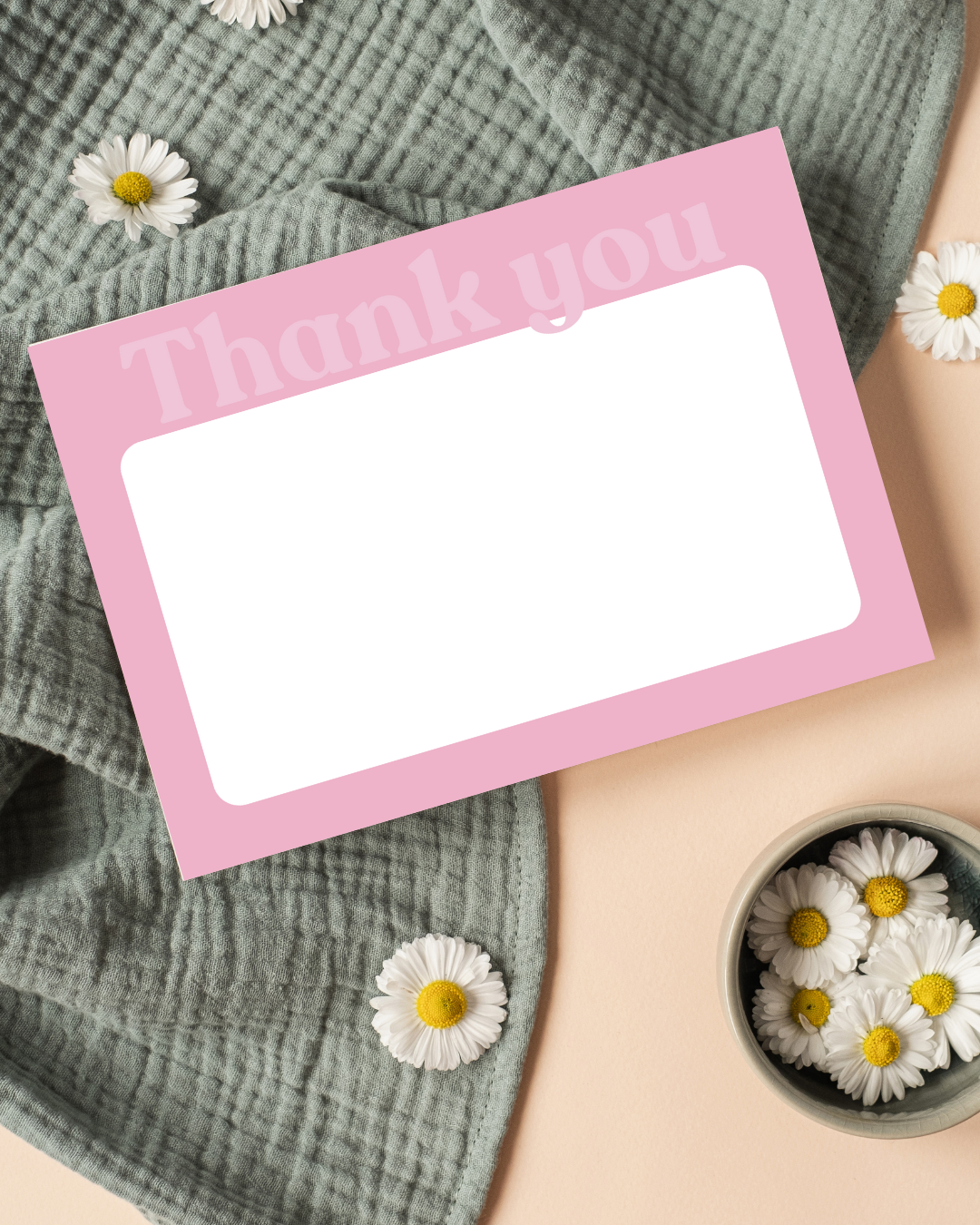 Light Pink & Dark Pink Thank You Cards A6