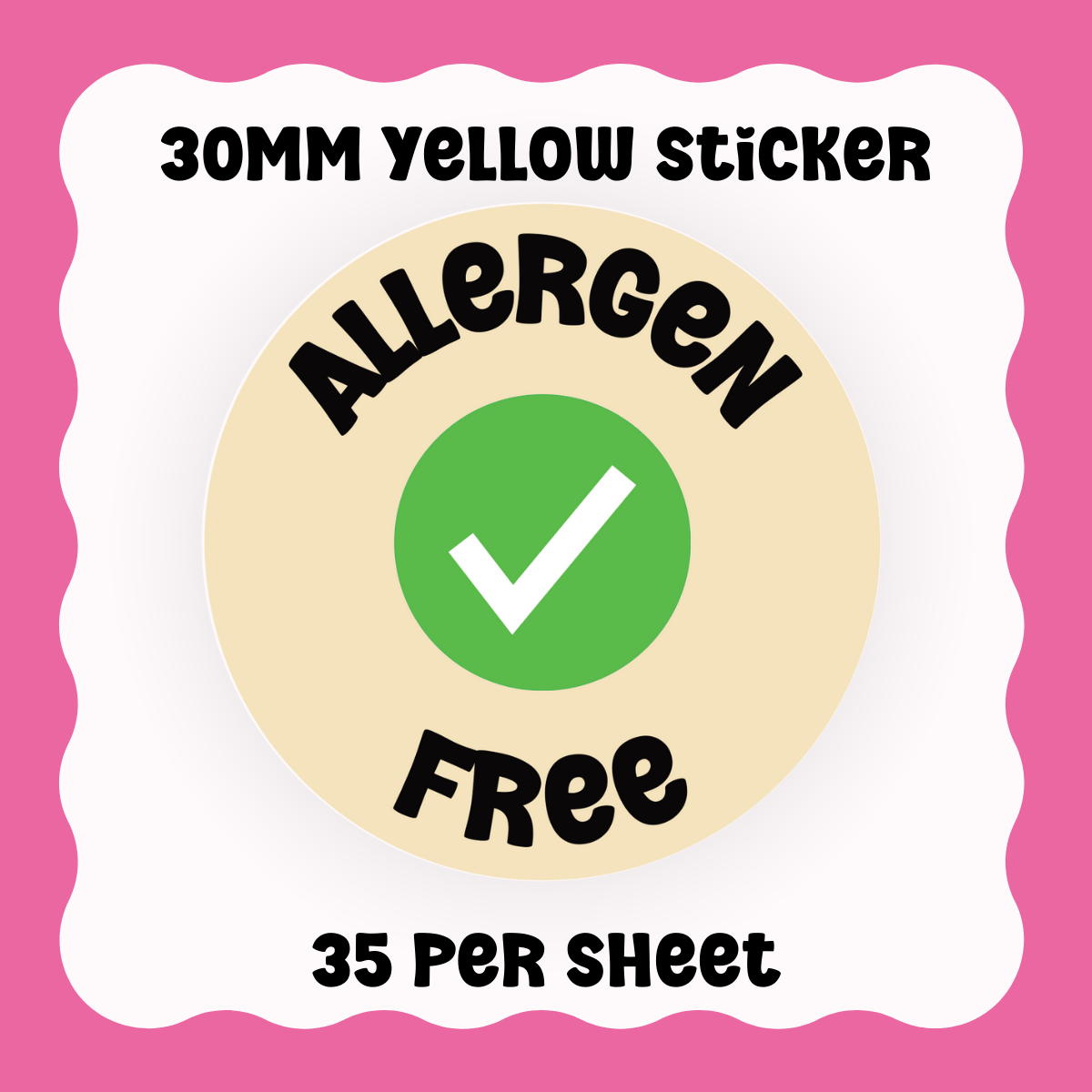 Allergen Free Stickers - With Graphic