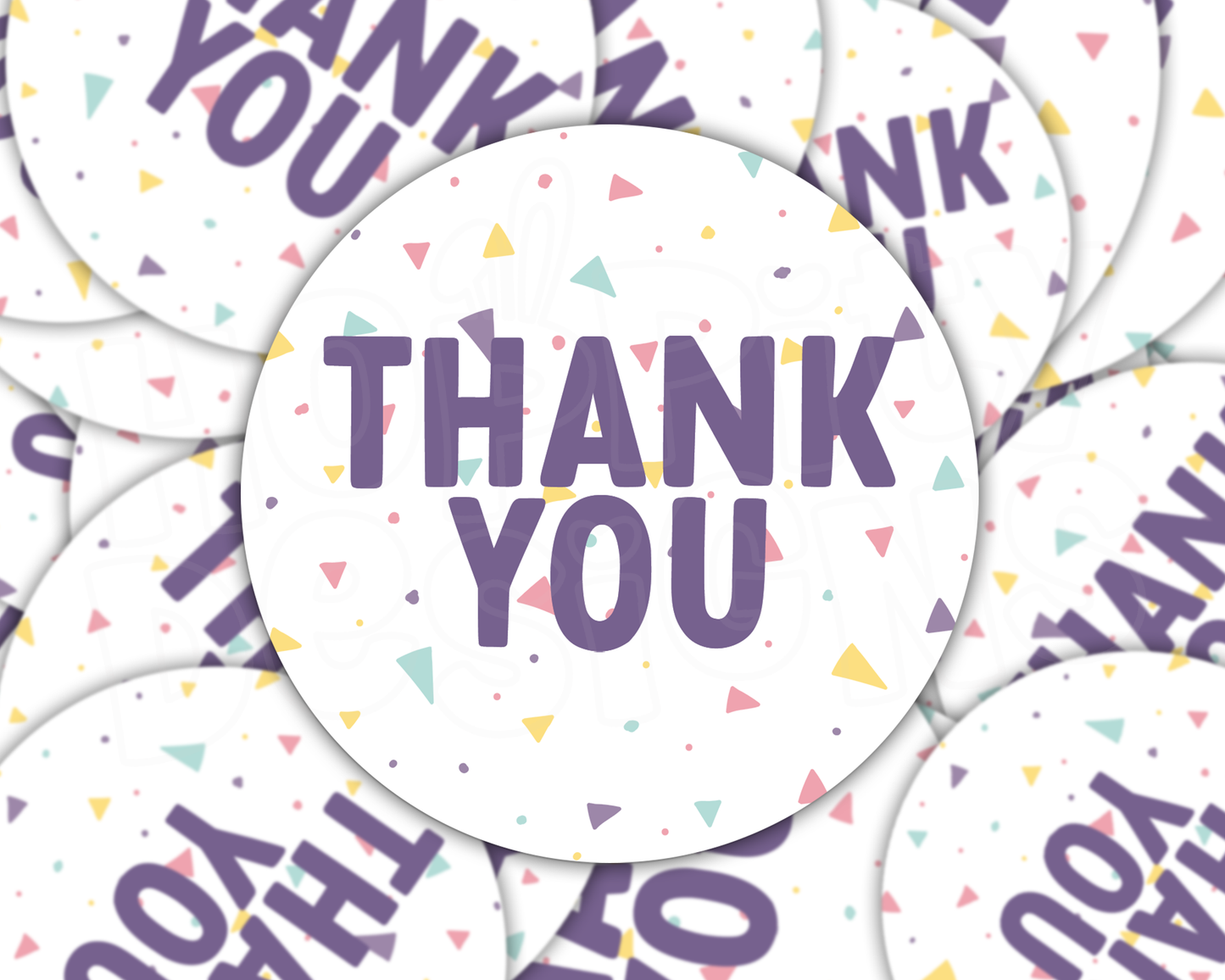 Confetti Thank You Stickers