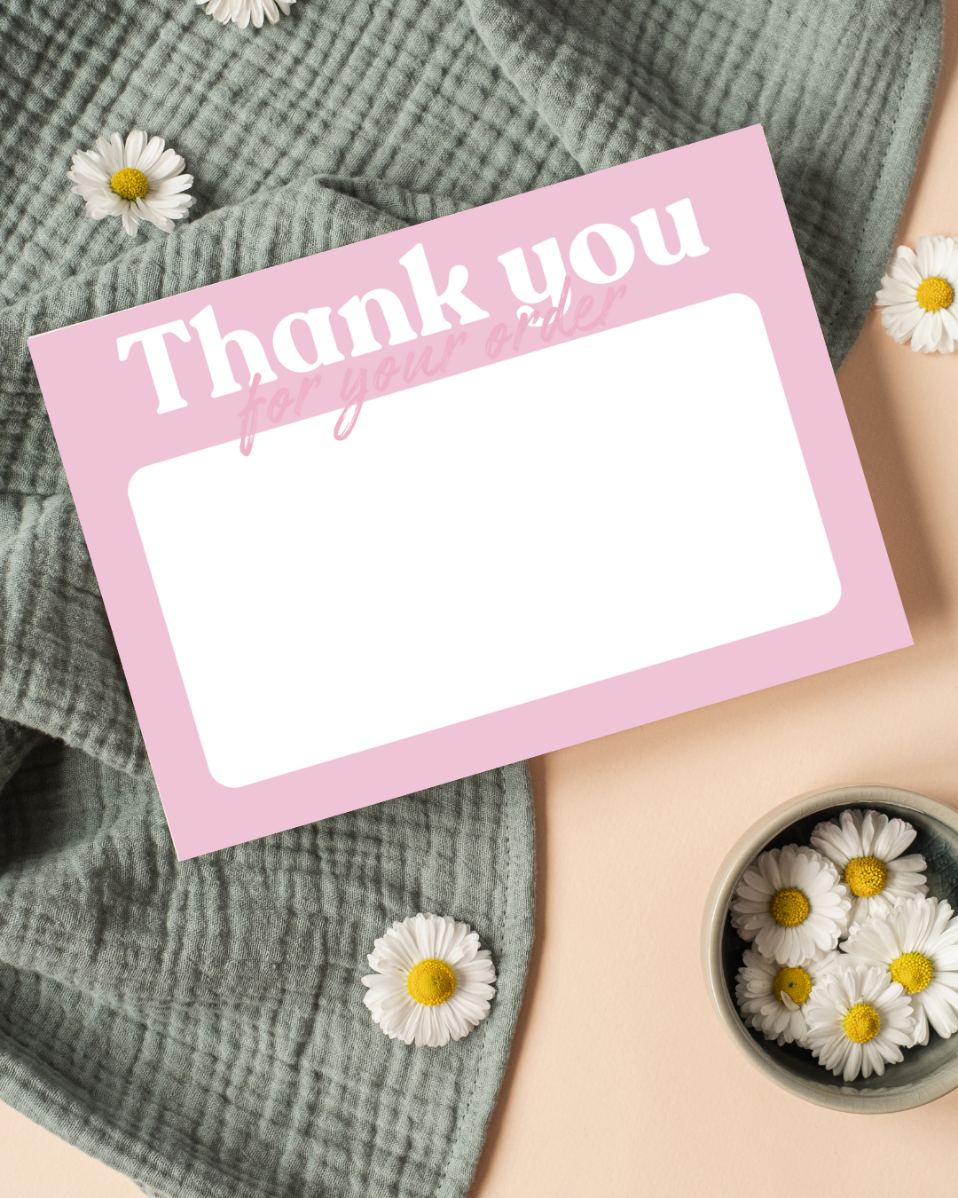 Light Pink & Dark Pink Thank You Cards A6