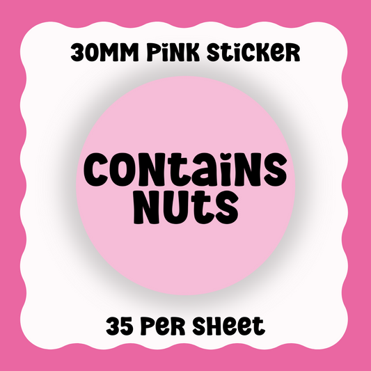 Contains Nuts Allergy Warning Stickers