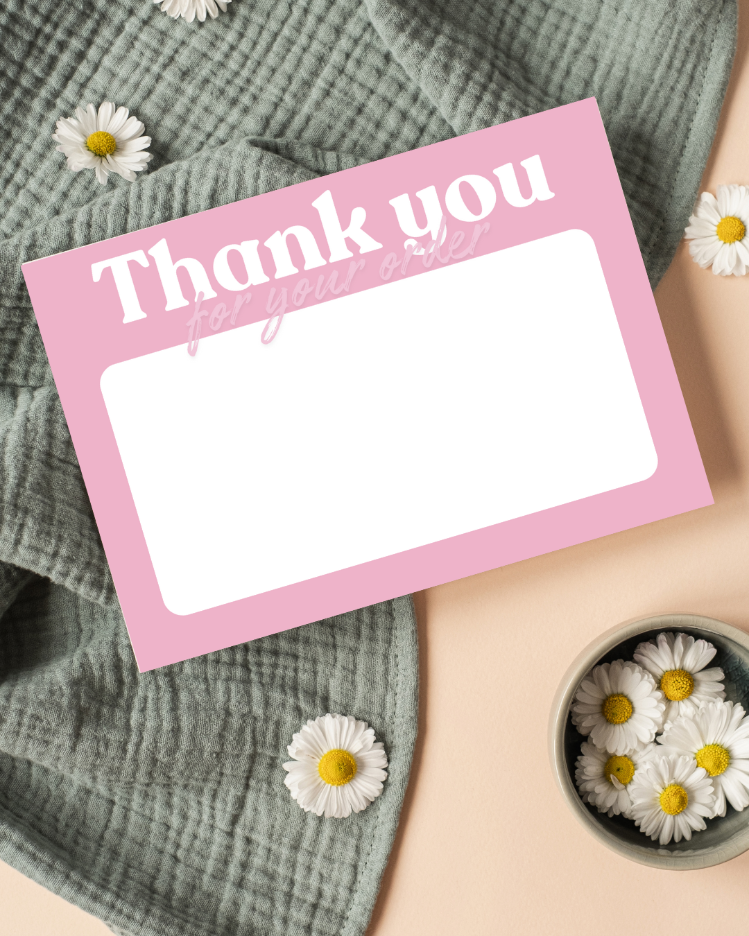 Light Pink & Dark Pink Thank You Cards A6