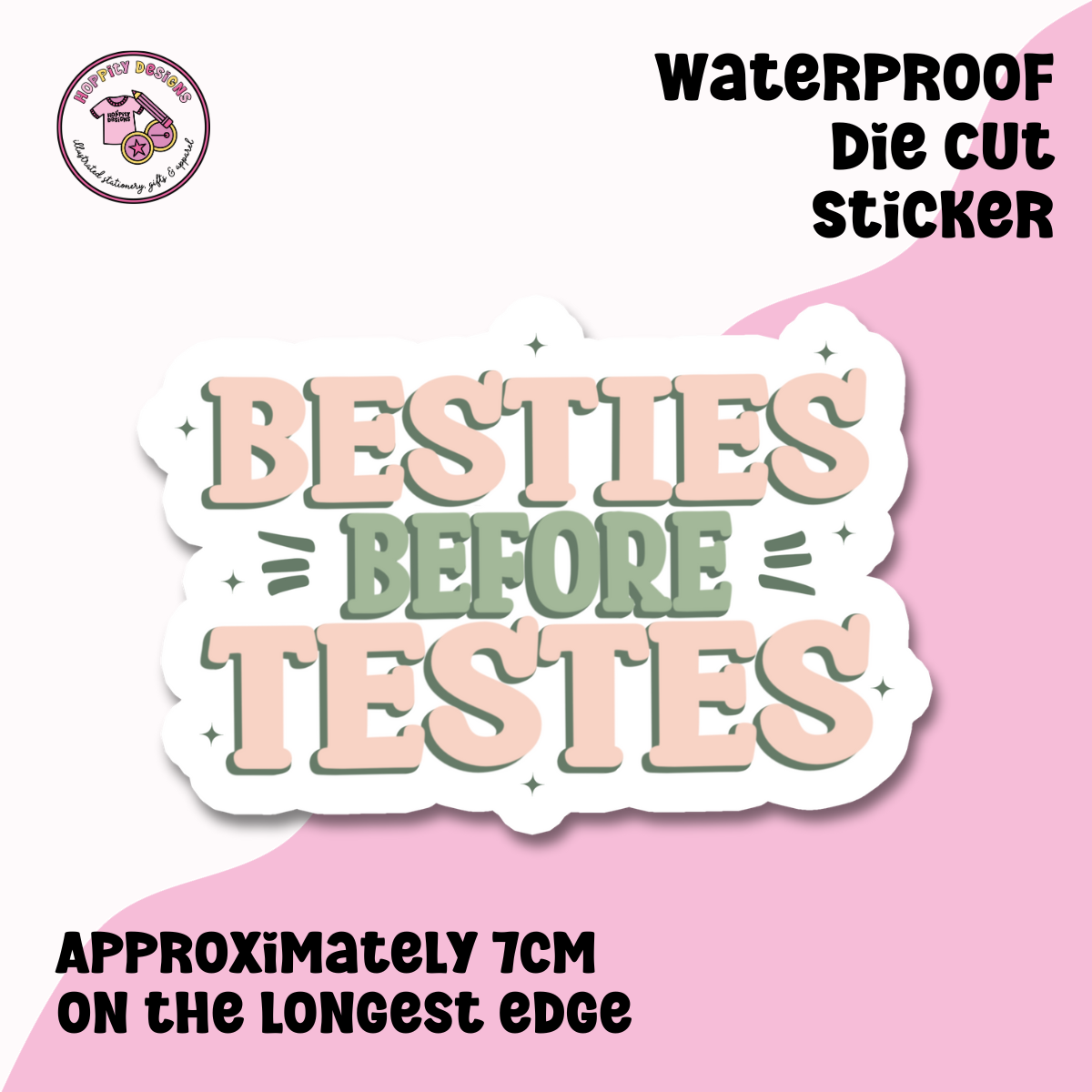 Besties Before Testes Die Cut Sticker