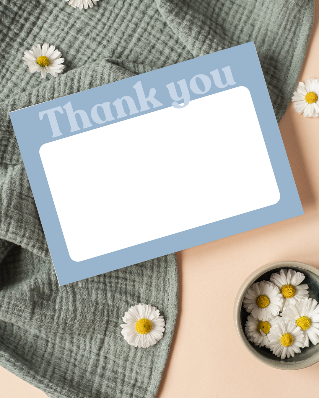 Light Blue & Dark Blue Thank You Cards A6