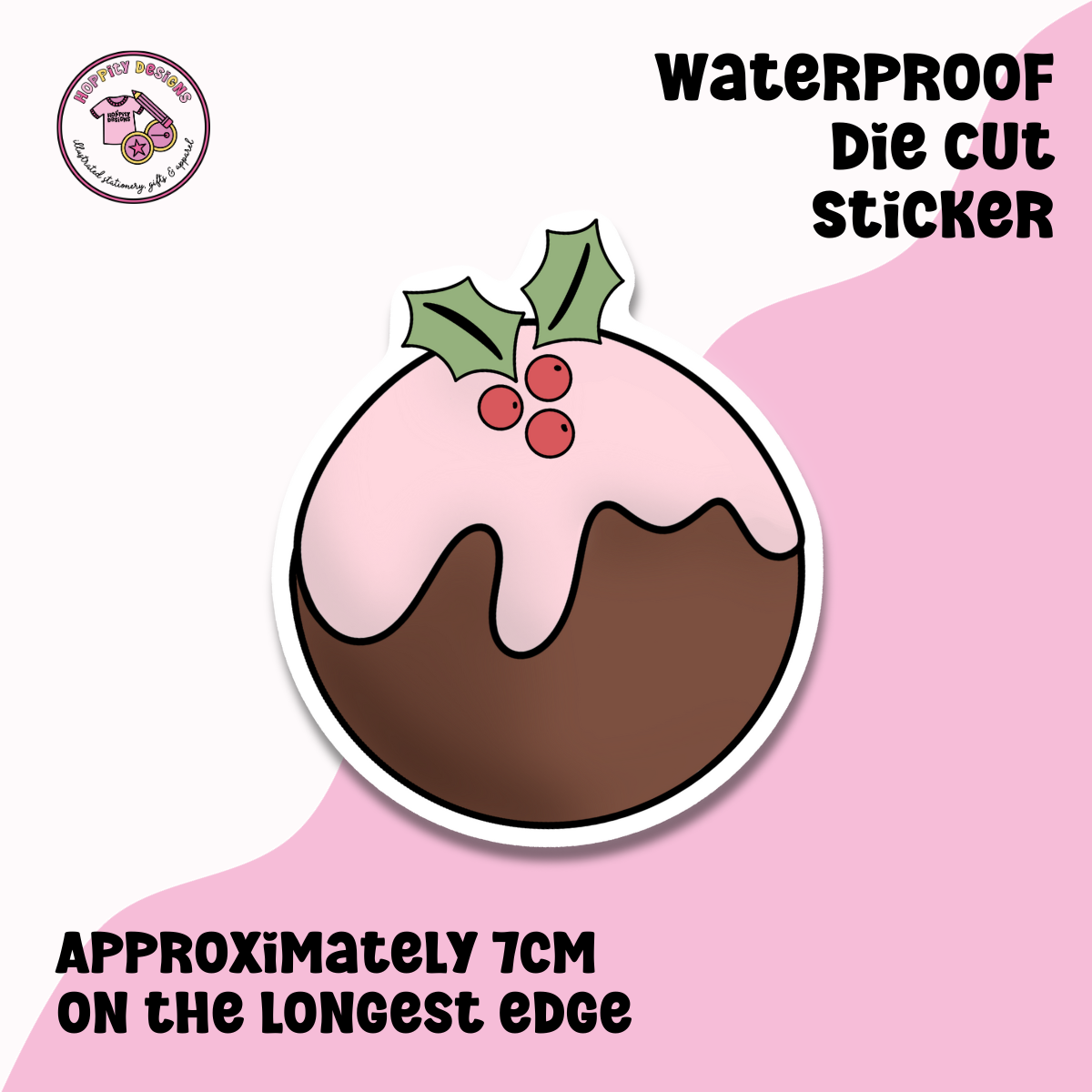 Christmas Pudding Die Cut Sticker