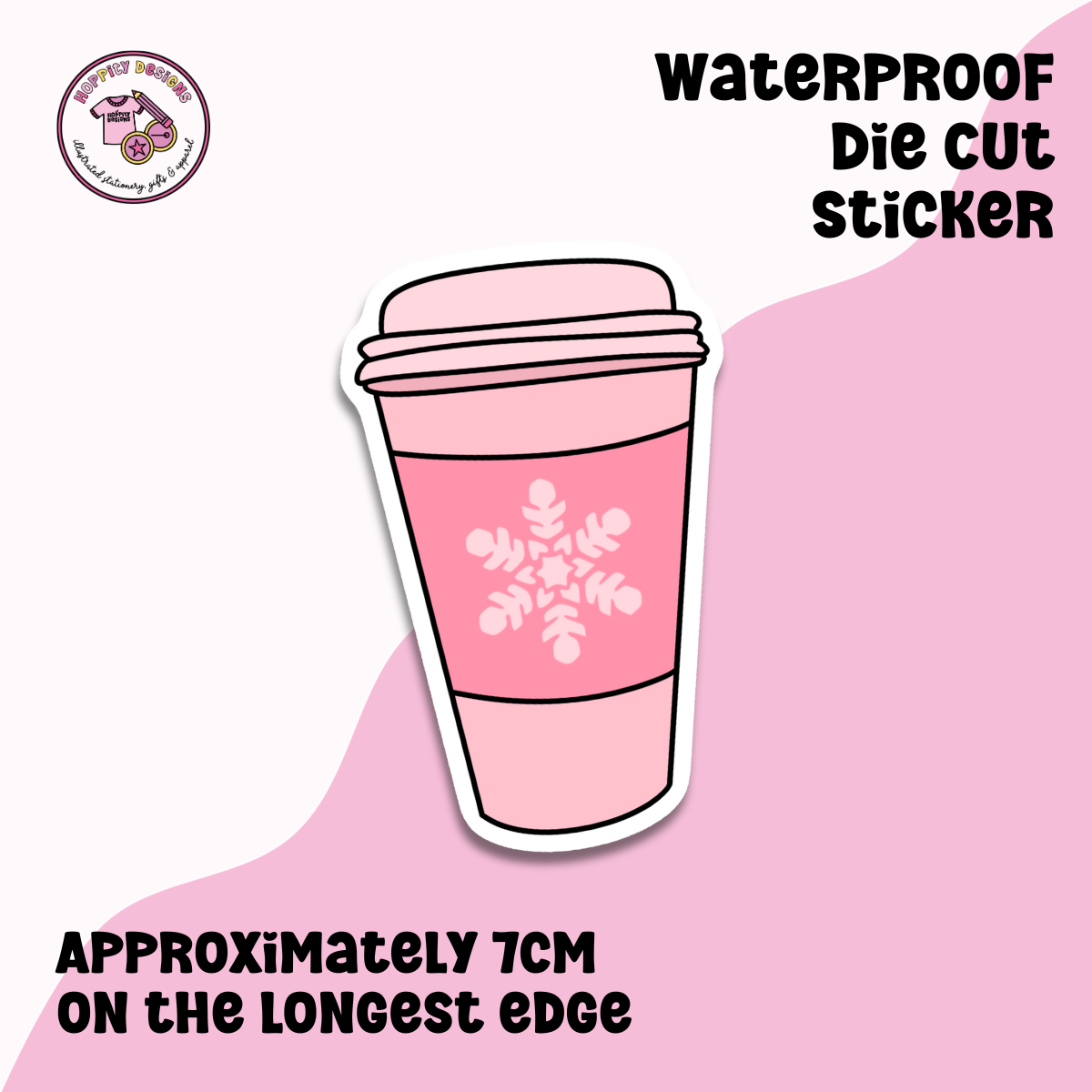Christmas Takeaway Coffee Cup Die Cut Sticker
