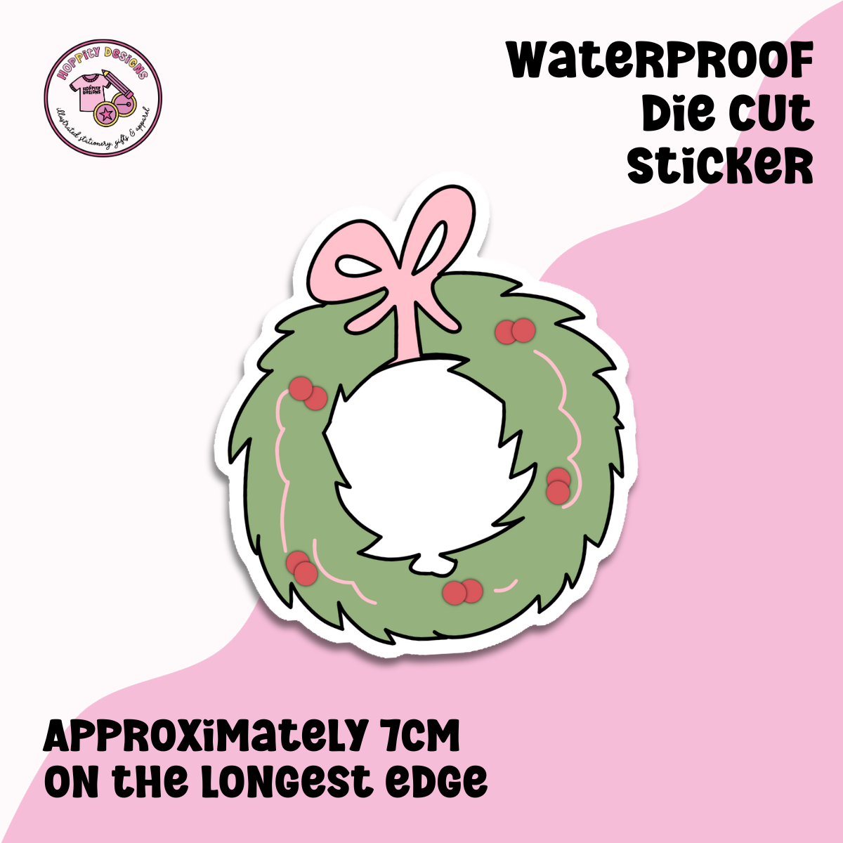 Christmas Wreath Die Cut Sticker
