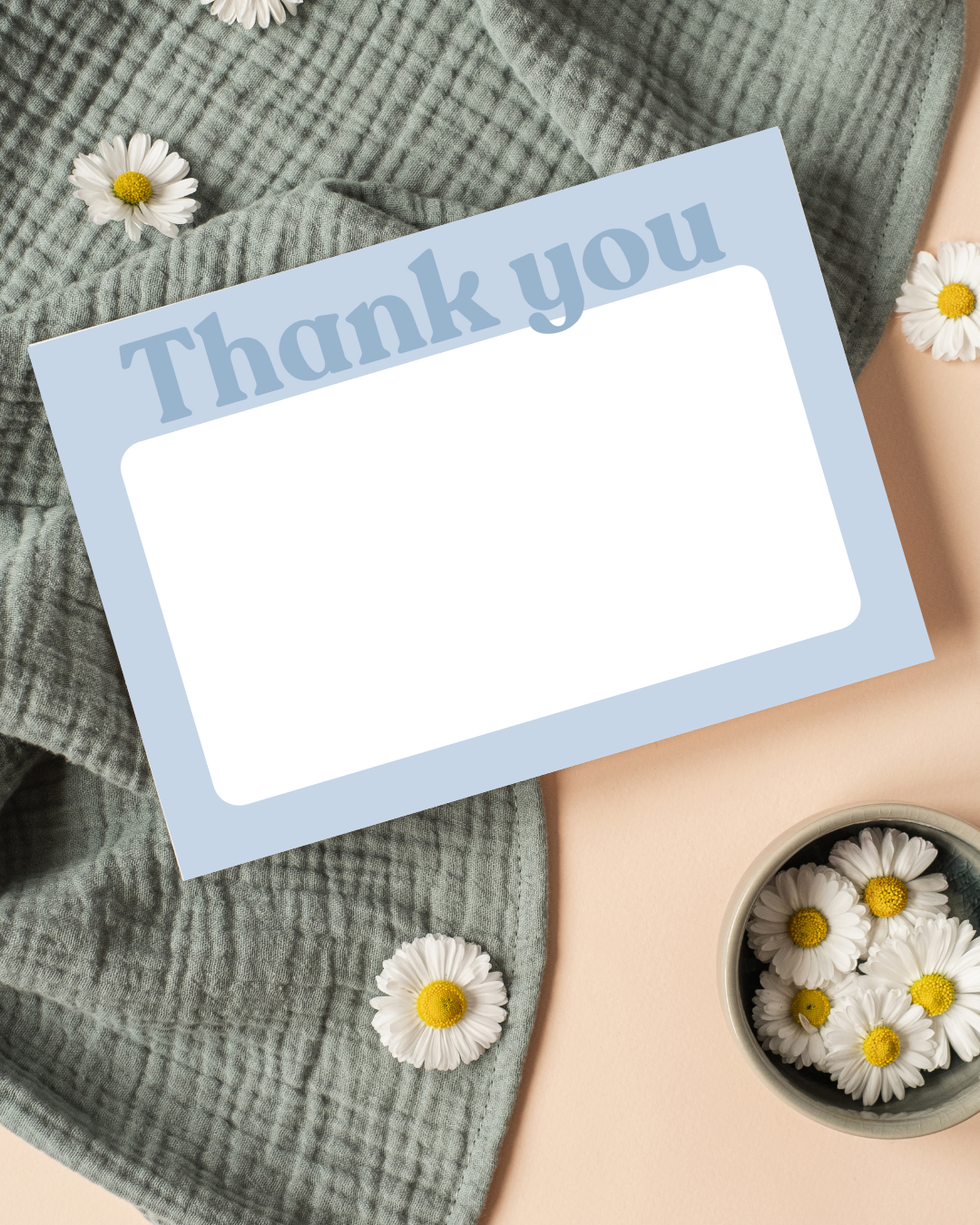 Light Blue & Dark Blue Thank You Cards A6