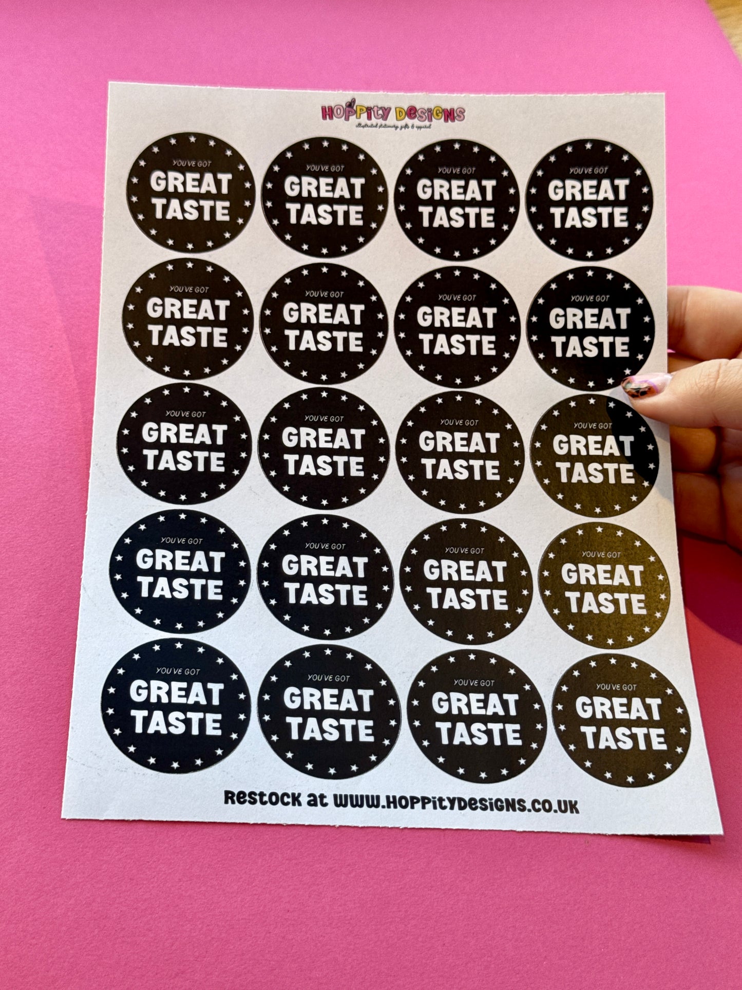 You've Got Great Taste Stickers