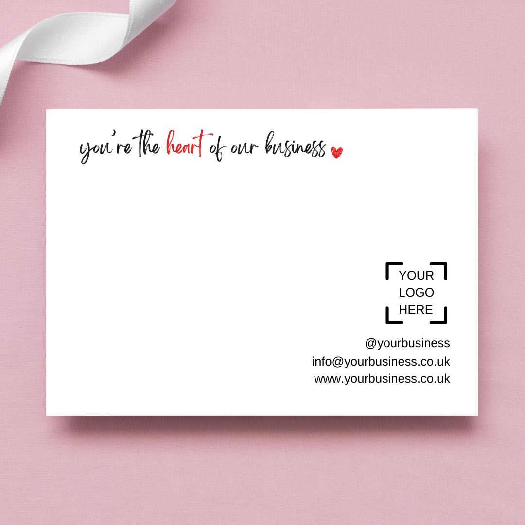 You're the Heart of Our Business Thank You Cards