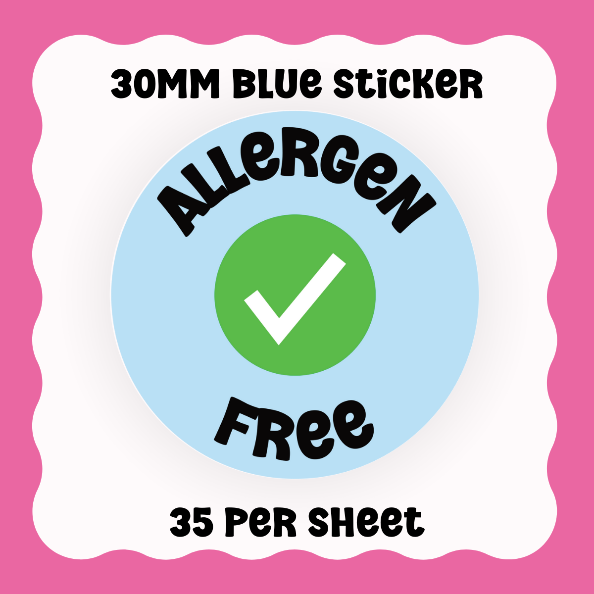 Allergen Free Stickers - With Graphic