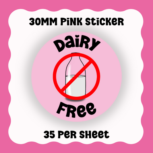 Dairy Free Stickers - With Graphic