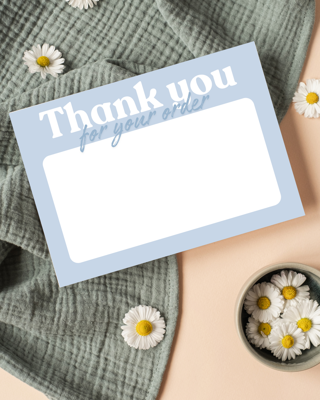 Light Blue & Dark Blue Thank You Cards A6