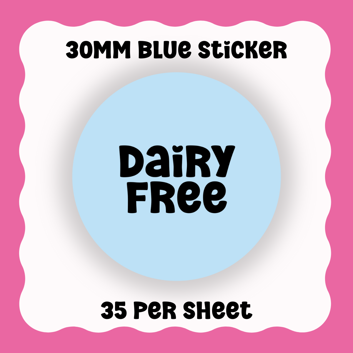 Dairy Free Stickers - Text only