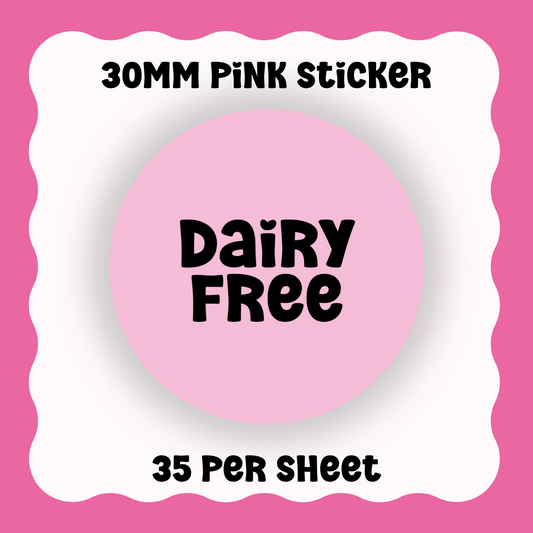 Dairy Free Allergen Stickers
