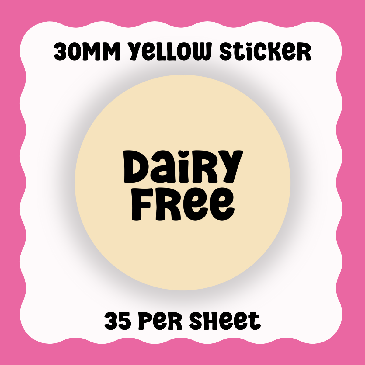 Dairy Free Stickers - Text only