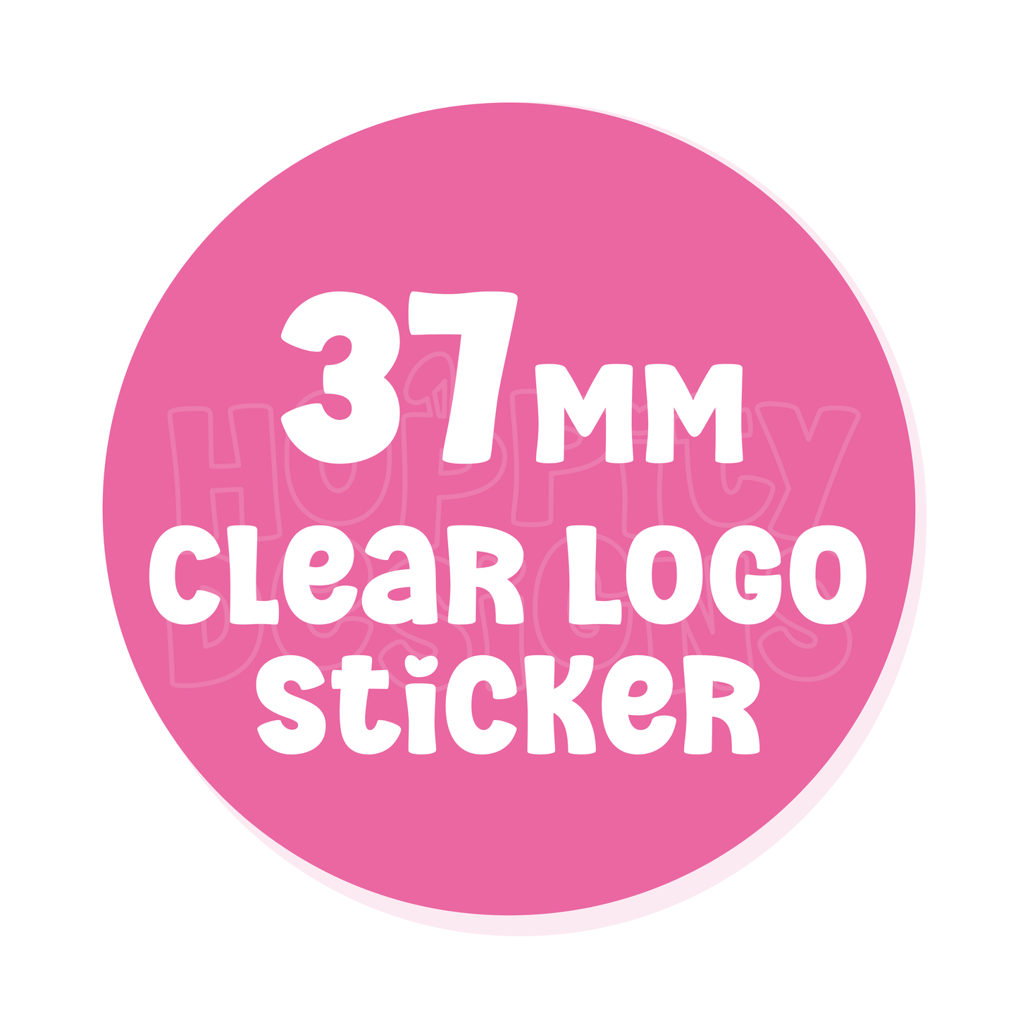 37mm Round Clear Logo Stickers