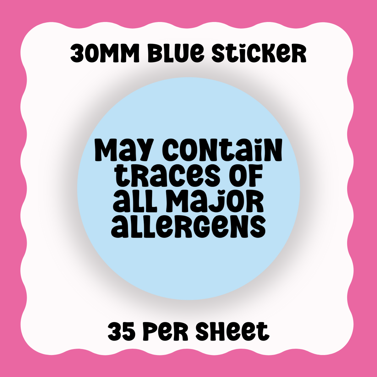 May Contain Traces Disclaimer Stickers - Text only