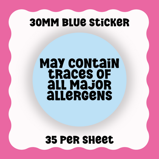 May Contain Traces Disclaimer Stickers - Text only